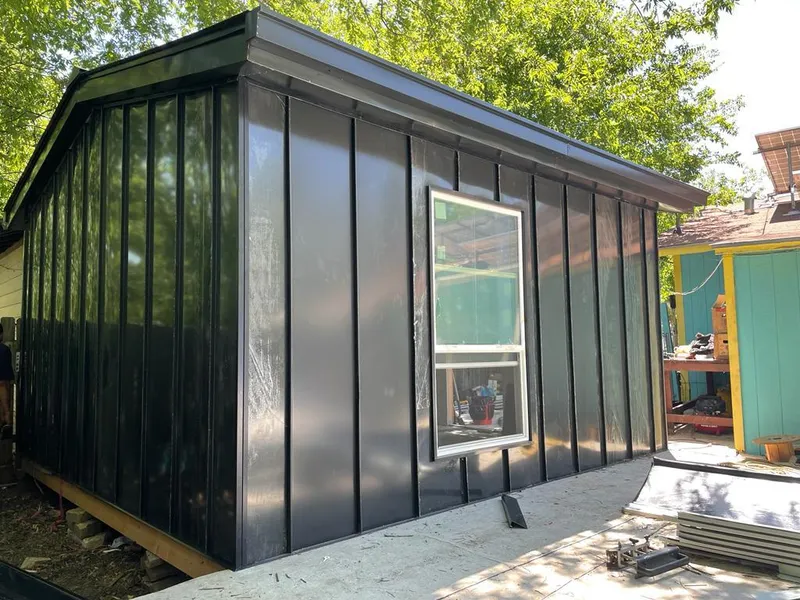 Black standing seam metal wall panels for Metal Roof Installation in Evergreen Park
